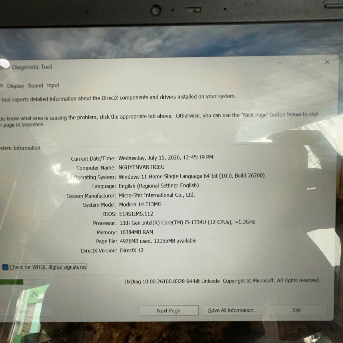 MSI Modern 14 F13MG-466VN i5 1334U/16GB/512GB/14" IPS FHD/Win11 Bạc Cũ