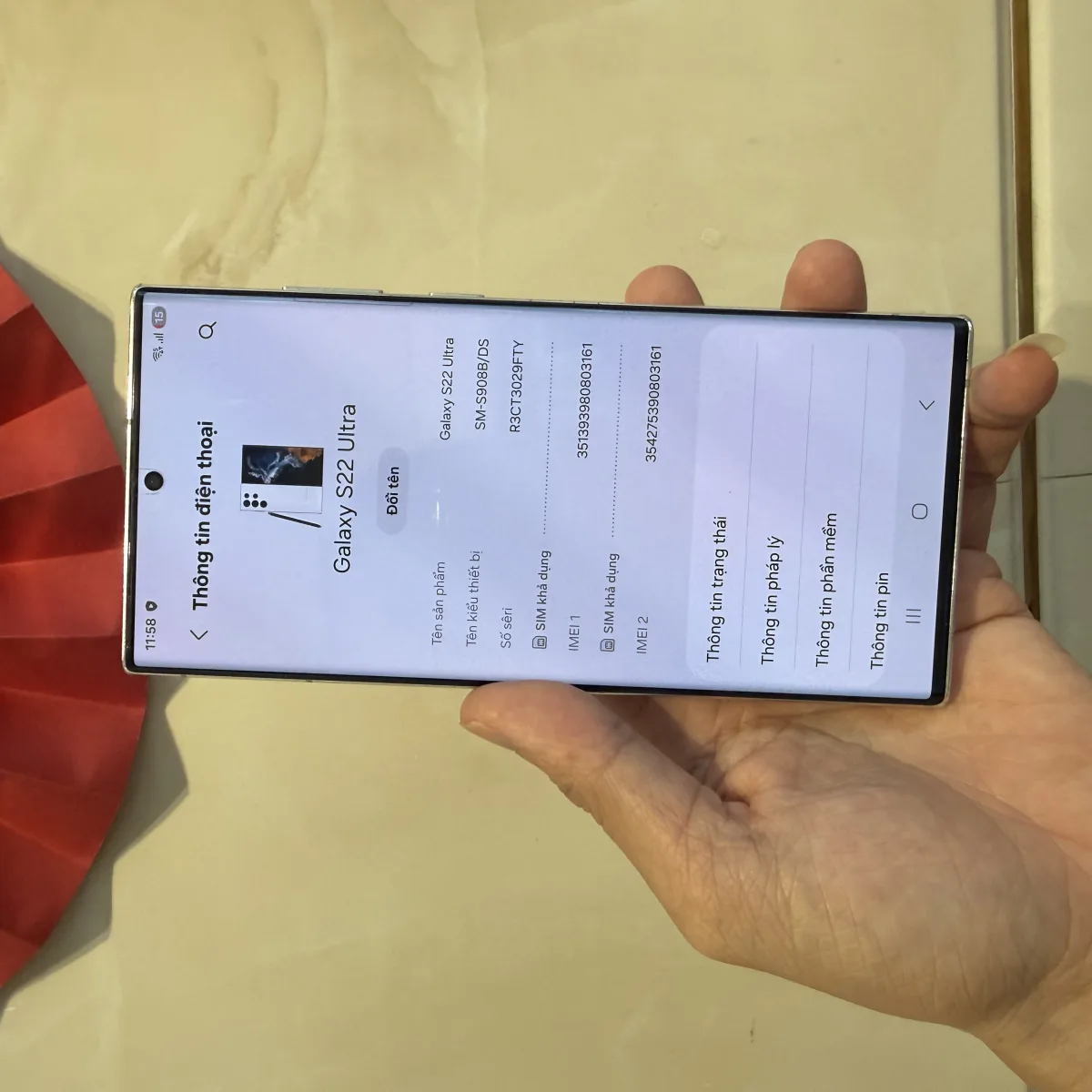 Samsung Galaxy S22 Ultra Trắng Cũ