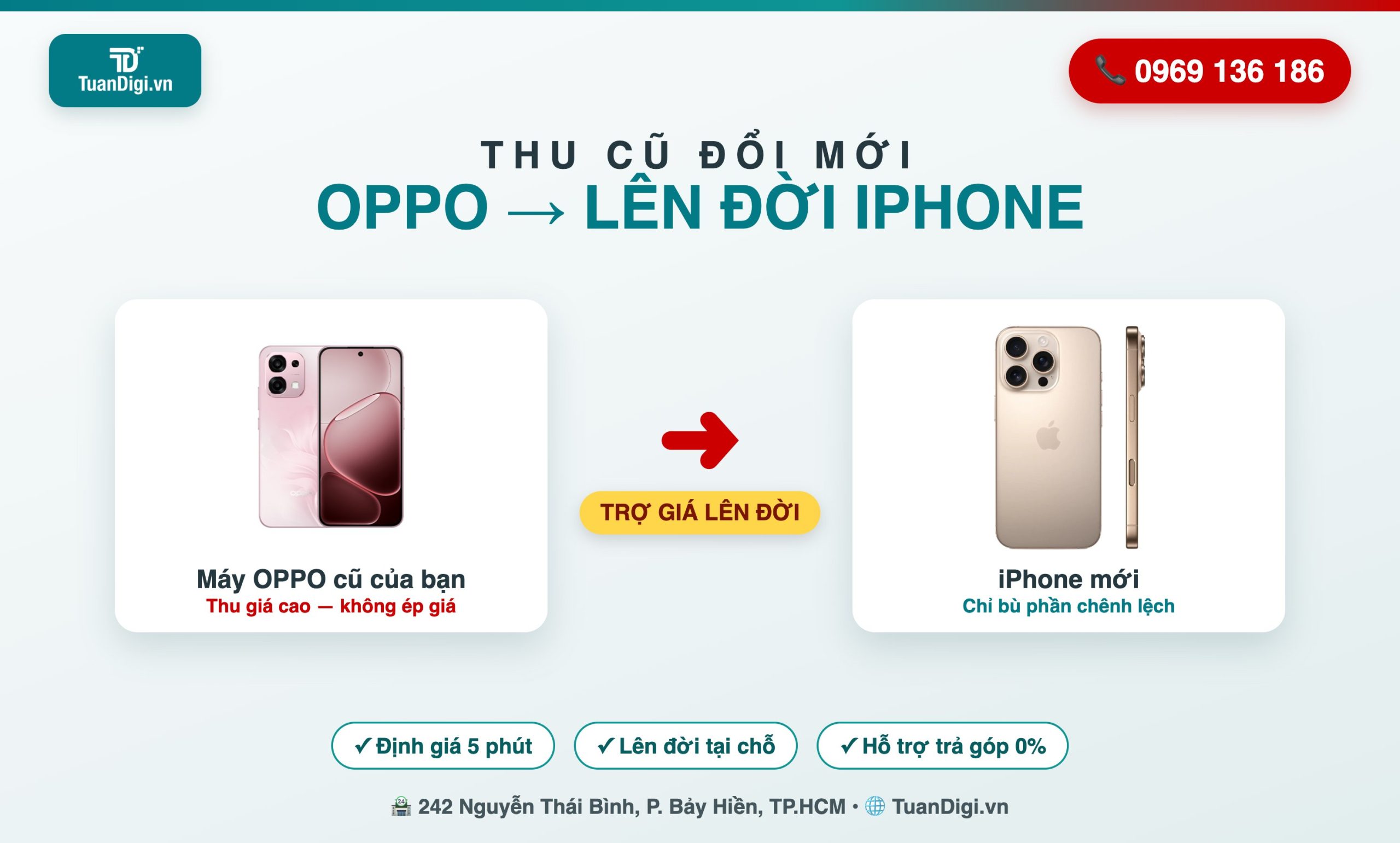 Thu cũ đổi mới OPPO lên đời iPhone trợ giá cao tại TuanDigi TP.HCM
