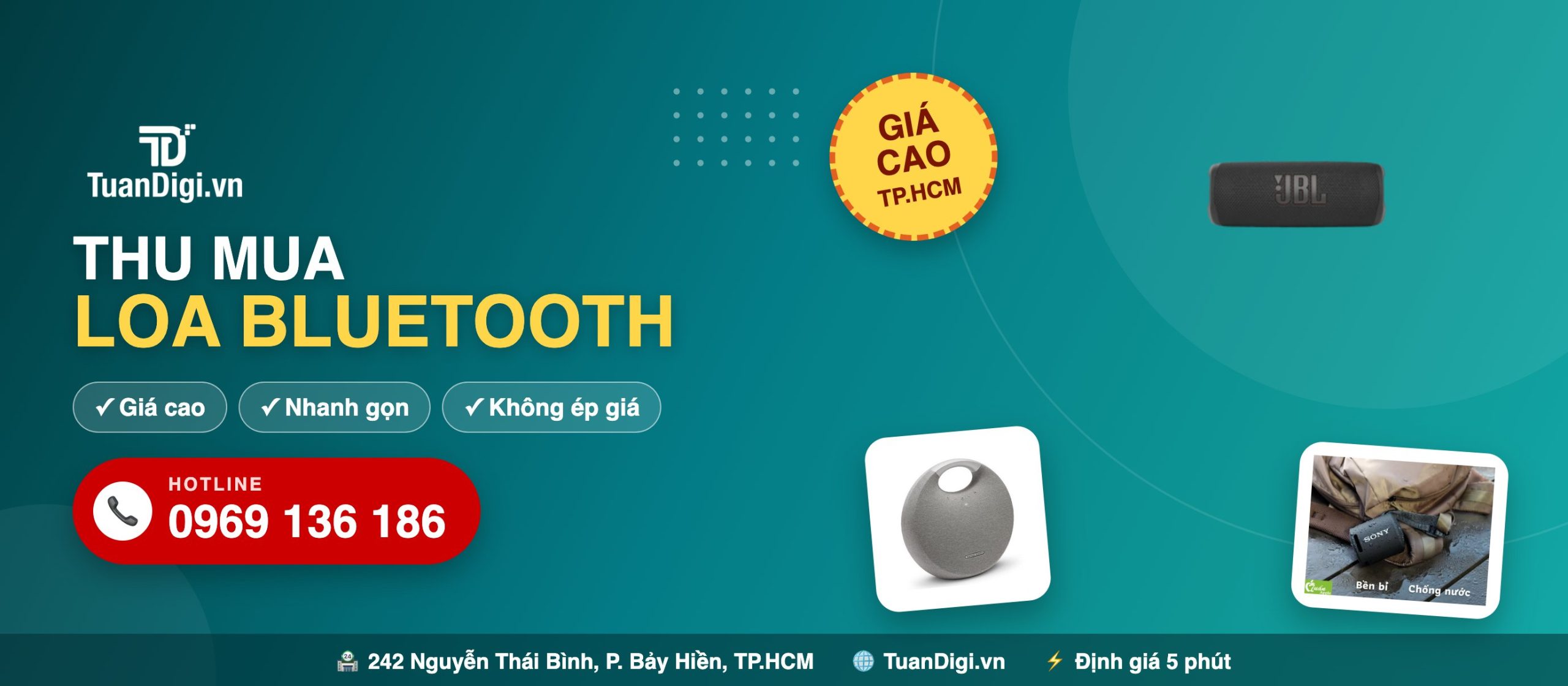 Thu mua loa Bluetooth cũ giá cao tại TP.HCM - JBL, Harman, Sony - TuanDigi 0969 136 186
