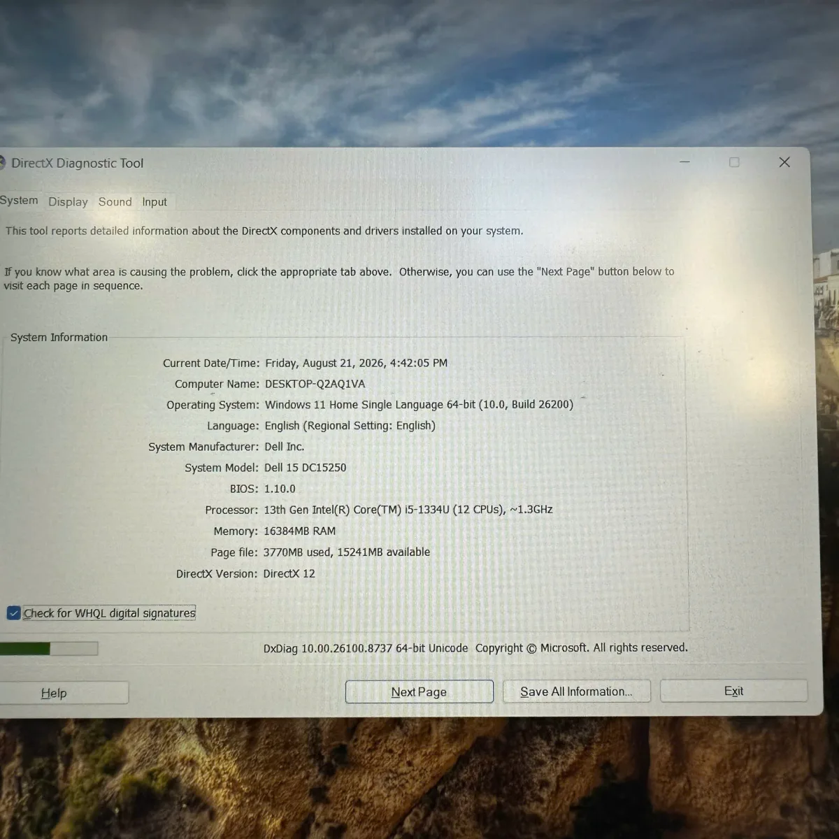 Dell 15 DC15250 I5 1334U/16GB/512GB/15.6"FHD/Win11+HS24+OS365 Bạc Cũ đẹp