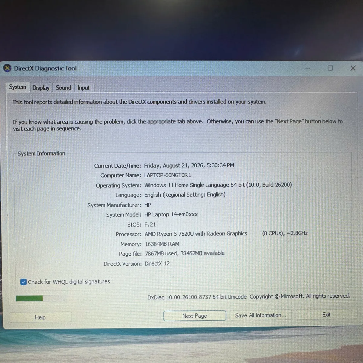 HP 14-em0024AU Ryzen 5-7520U/16GB/512GB/ 14"FHD/Win11 Bạc Cũ đẹp