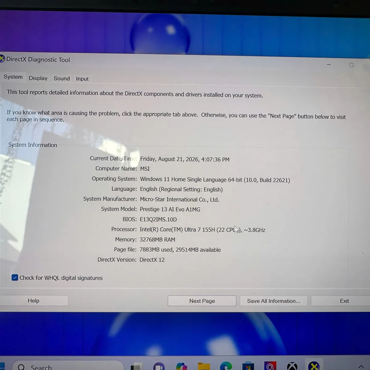 MSI Prestige 13 AI Evo A1MG-062VN U7 155H/32G/1T/13.3"2.8 OLED/Win11 Xám Cũ đẹp