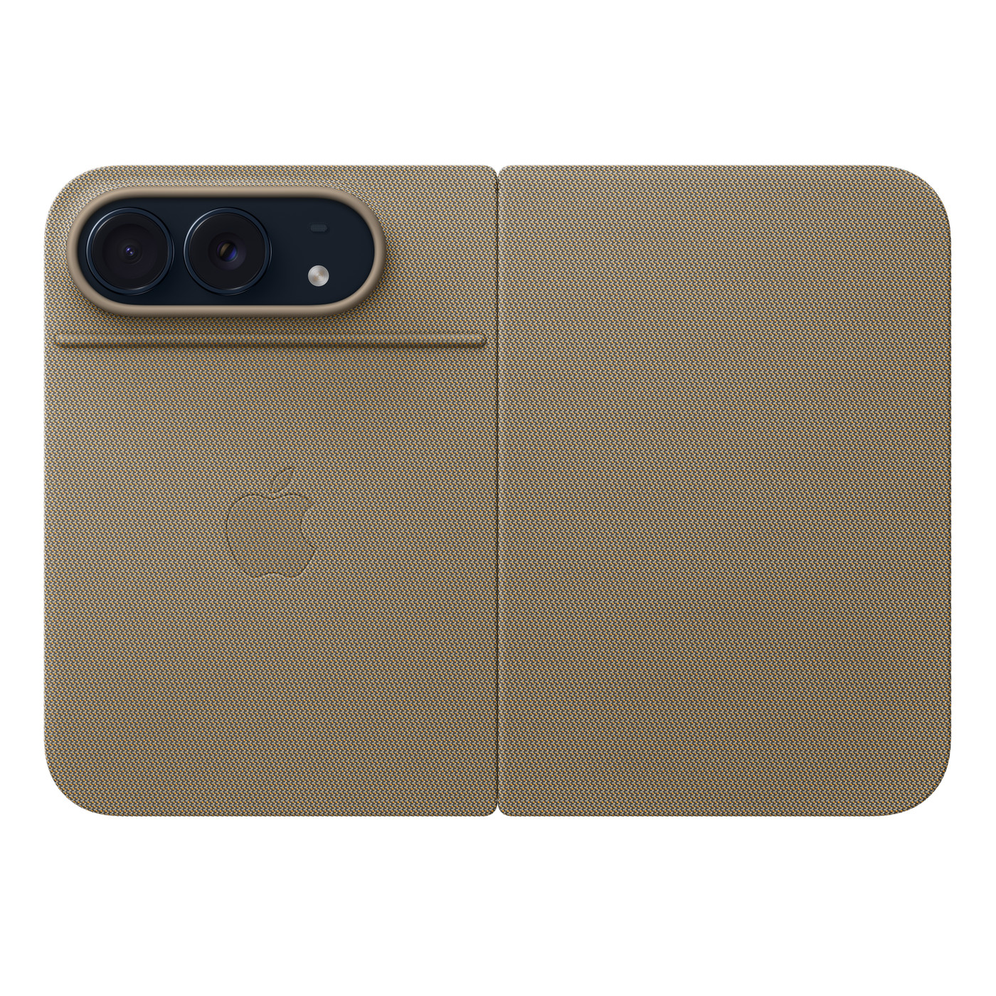 Mặt lưng ốp Folio iPhone Duo Nâu Xám, phần khuyết cụm camera và vân vải TechWoven Mặt lưng ốp Folio iPhone Duo Nâu Xám, phần khuyết cụm camera và vân vải TechWoven
