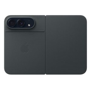 Ốp Folio iPhone Duo Xanh Navy mặt lưng Ốp Folio iPhone Duo Xanh Navy gập phẳng, nhìn mặt lưng vải TechWoven