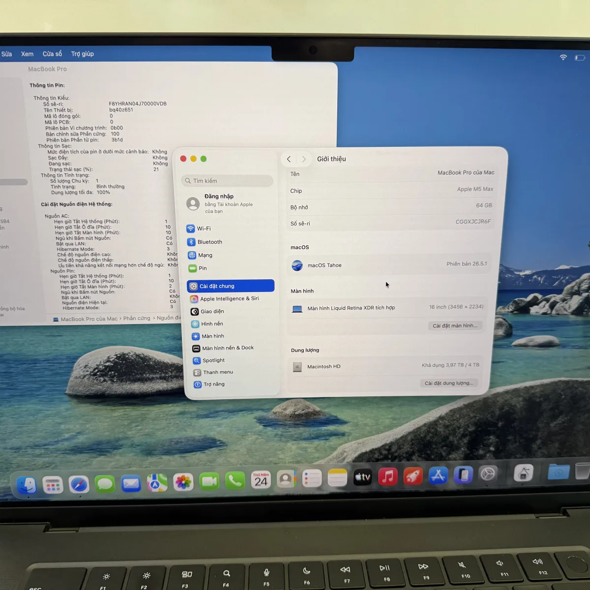 MacBook Pro 16 Inch M5 Max 2026 18CPU/40GPU - 64GB/4TB Màn Nano Đen 99%
