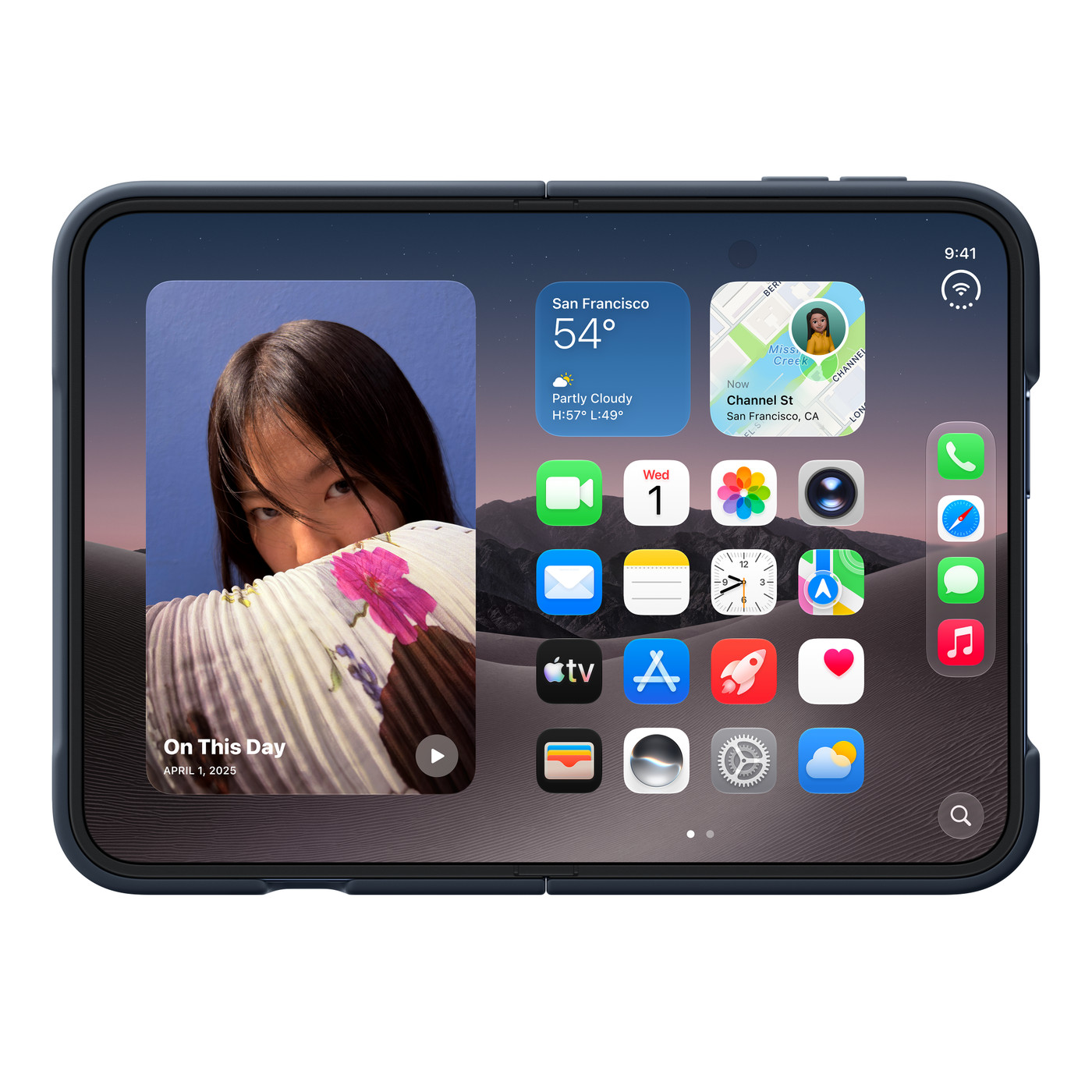 iPhone Duo mở ra với ốp lưng Xanh Navy iPhone Duo mở ra với ốp lưng Xanh Navy